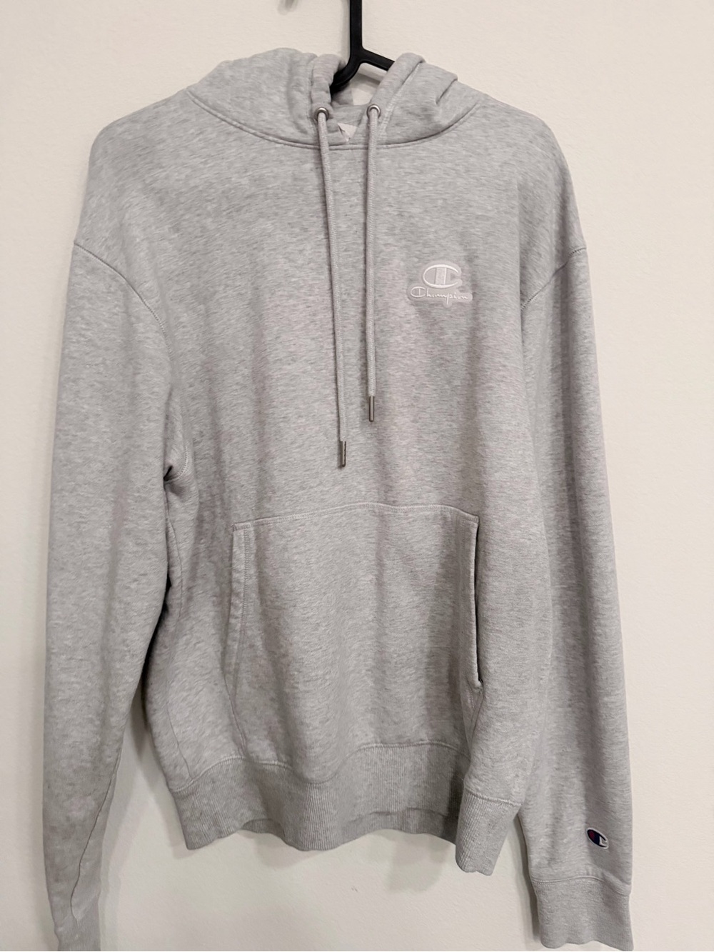 Champion Gray Pullover Hoodie with Embroidered Logo
